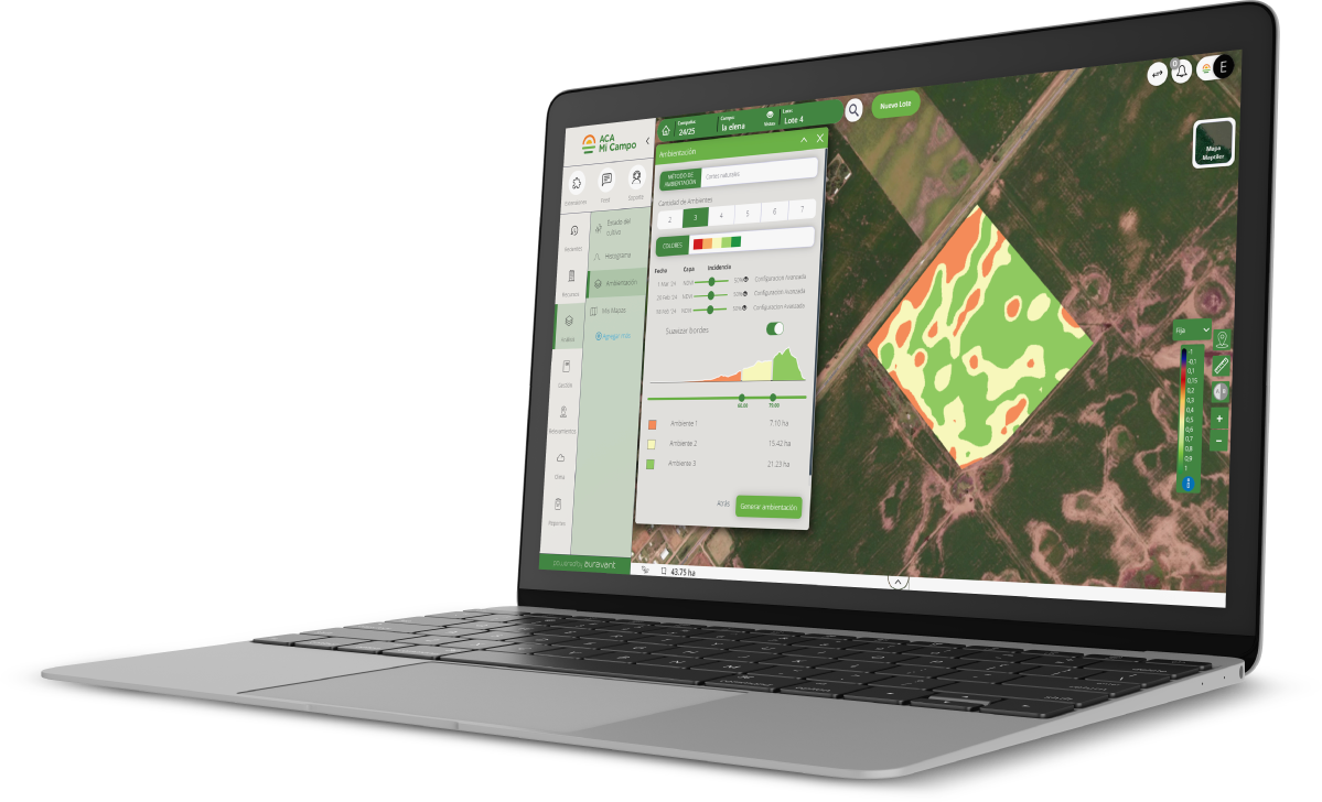 Plataforma ACA Mi Campo en una notebook
